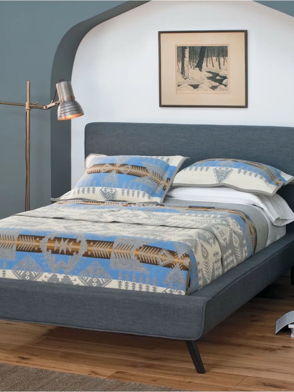 Pendleton Blue, Beige and Brown Southwestern Cotton Bedding Set